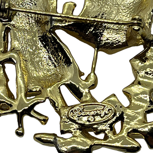 Brooch Lapel Pin TGIF Computer Overworked Career 19902 Gold Tone Danecraft Women - Picture 6 of 16